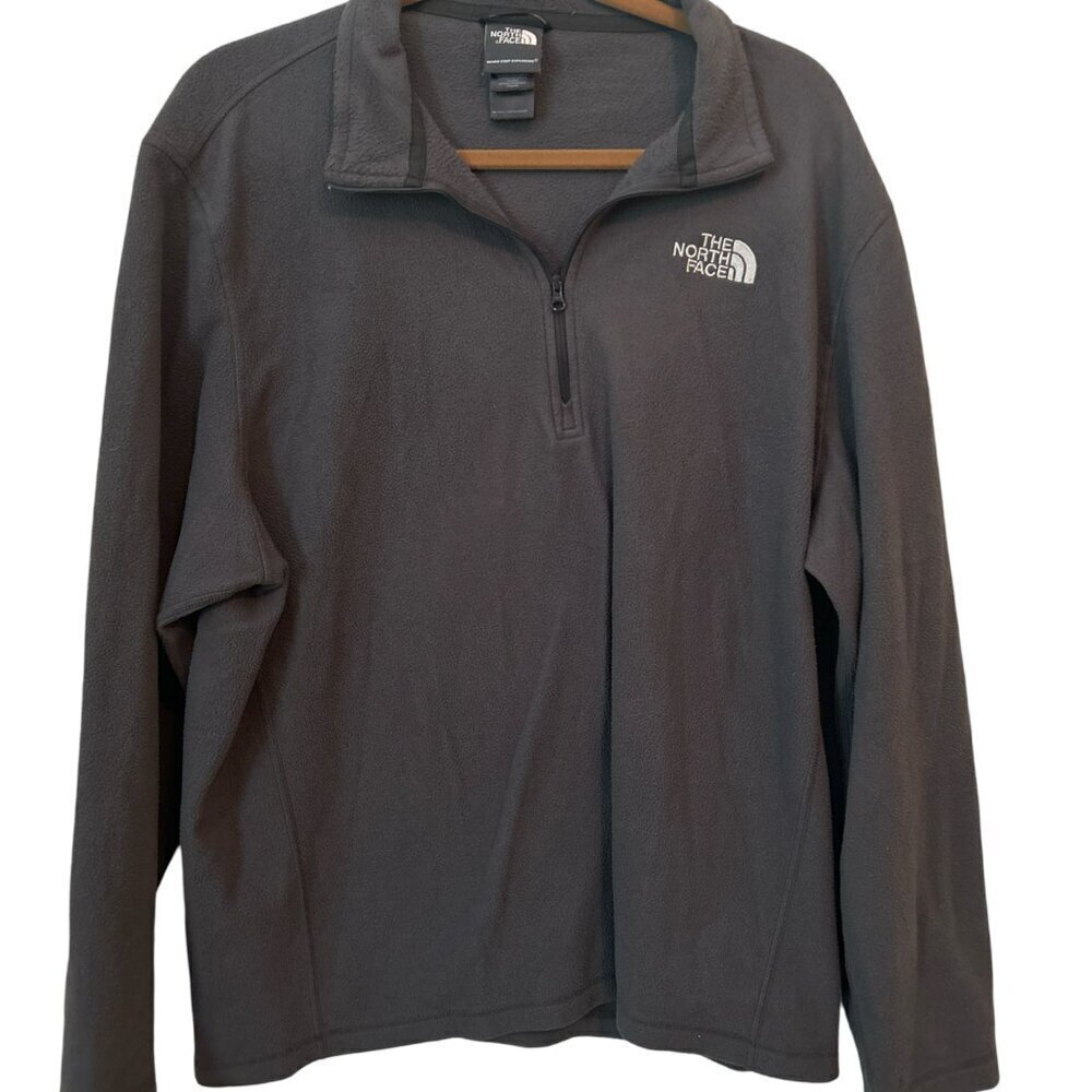 The North Face Men's Gray Fleece Jacket SZ X Large Half Zip Long Sleeves - Picture 4 of 5